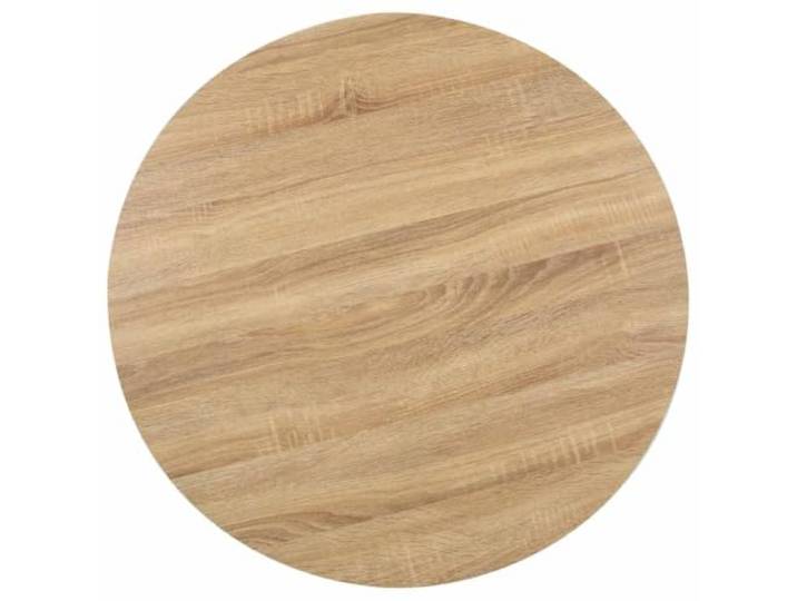 KDACVBMG Bistrotisch, Hellbraun, 80 cm, MDF, mit Fuß und Sockel aus Stahl MDF-Platte mit Holzmaserung, Fuß und Sockel aus Stahl, feucht abwischbar, einfache Montage, Essecke