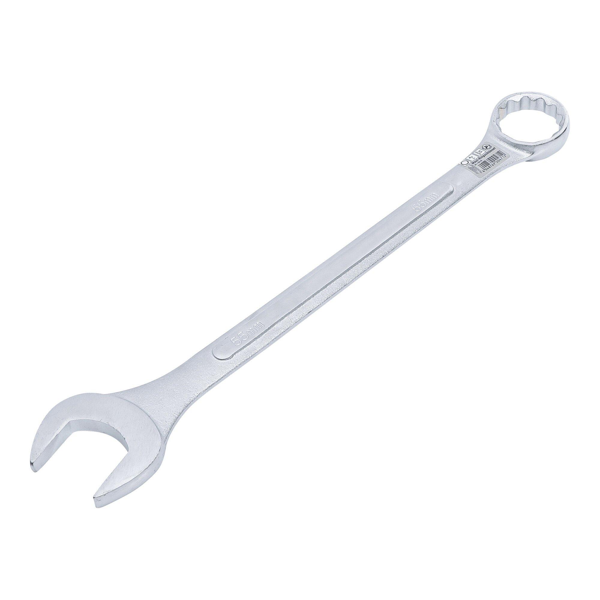 BGS DIY Maul-Ringschlüssel SW 55 mm aus Stahl mit Maul- und Ringschlüssel für Schrauben, 1185-55)