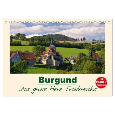 Burgund - Das grüne Herz Frankreichs (Tischkalender 2026 DIN A5 quer), CALVENDO Monatskalender