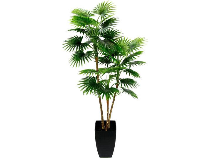 Kunstbaum I.GE.A. Fächerpalme , grün, B:45cm H:105cm, Kunststoff, Polyester, Kunstpflanzen, Kunstbaum, Im konischen Topf