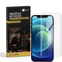 2x 9H Nano-Glass für iPhone 12 FULL COVER 3D KLAR Anti-Shock Anti-Bruch Anti-Stoß Anti-Schmutz Panzernanoglas Displayschutz Schutzfolie Panzerfolie Panzerglas Screen-Protector