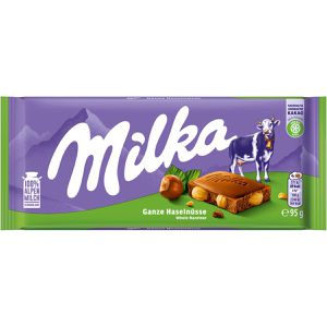 Milka Tafelschokolade Ganze Haselnüsse, 95 g