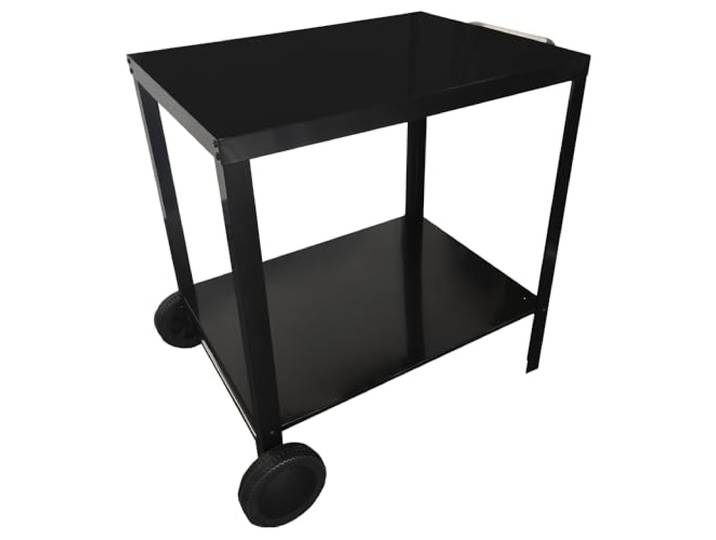 Happy Garden Desserte PORTIMAO Noire pour Plancha\, Structure Acier et Plateaux Acier\, avec Roues et Poignée de Déplacement