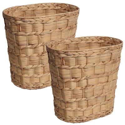 happimess Miles Farmhouse Handwoven Water Hyacinth 4.5-Gallon Tapered Oval Wicker Watebasket (Set of 2)