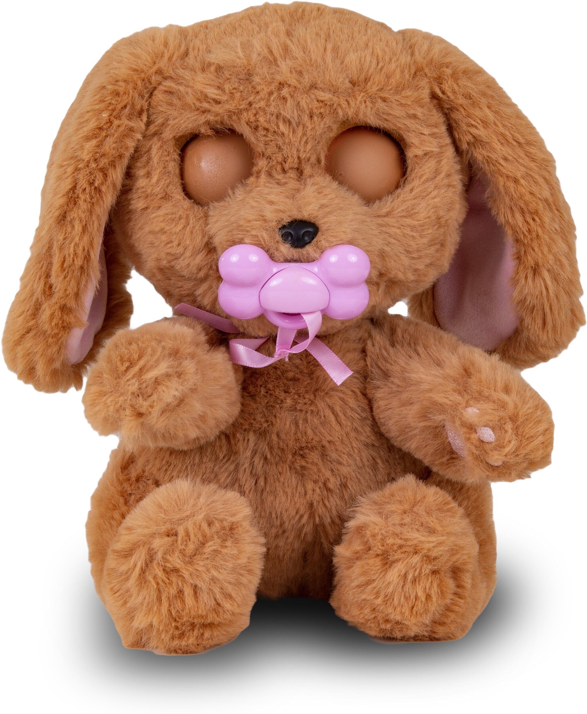 IMC Toys Baby Paws Cocker Interactive Plush Puppy with Swaddle Bag - Cuddly Toy for Babies - Includes Personalised Pacifier and Carry Bag - Brown