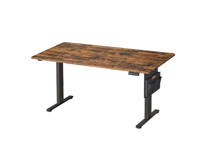 JOYFURNOS Bureau électrique réglable en hauteur avec 4 hauteurs de mémoire marron rustique - 160 x 70 cm
