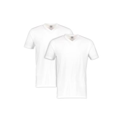 T-Shirt LERROS "Doppelpack T-Shirt, V-Neck in Premium Baumwollqualität", Herren, Gr. XXL, weiß, 100% Baumwolle, Shirts T-Shirt