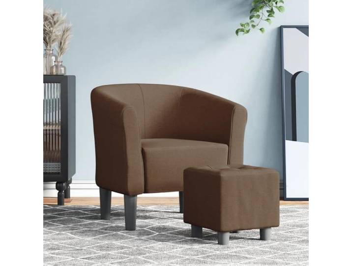 Cocosity Chaise cabriolet avec repose-pied marron Chaise cabriolet avec repose-pied marron tissu 55240