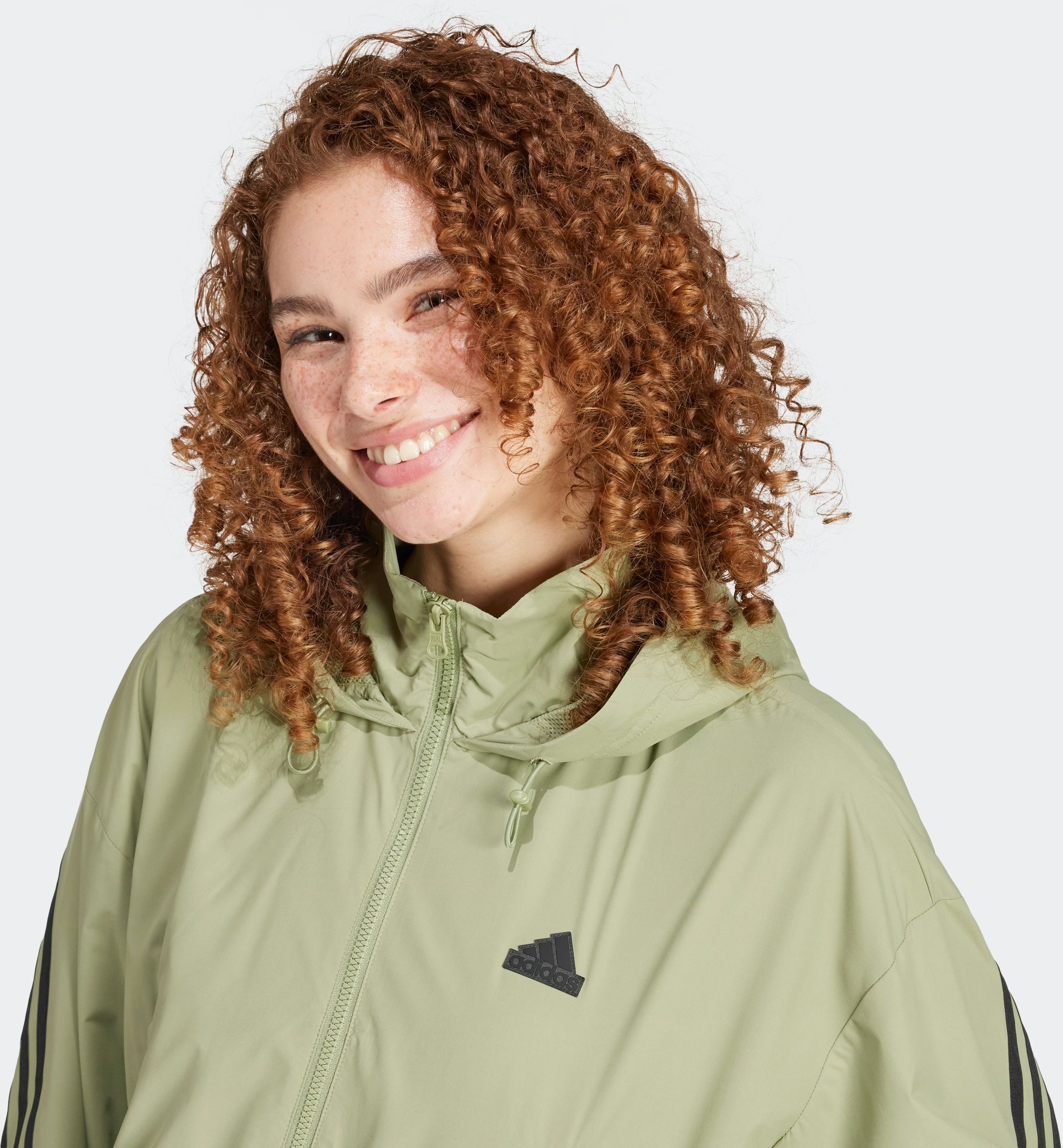 Windbreaker ADIDAS SPORTSWEAR "FUTURE ICONS 3-STREIFEN WIND.RDY", Damen, Gr. XXL, grün (tent grün), Obermaterial: 100% Polyester, Jacken Windbreaker tent grün XXL