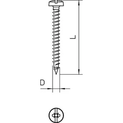 OBO 3195007 Sprint-Schraube Panhead, Antrieb +/- Schlitz 3,5x15mm Stahl galvanisch verzinkt 4758 3.5x15  - 200 Stück