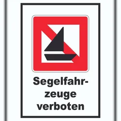 HB-Druck Segelboote verboten Symbol und Text Segeln verboten A4 (210x297mm)
