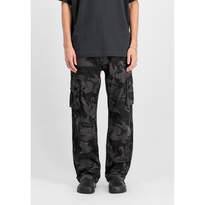 Cargohose ALPHA INDUSTRIES "Jet Pant Camo", Herren, Gr. 32, Normalgrößen, schwarz (schwarz camo), Obermaterial: 100% Baumwolle. Futter: 100% Baumwolle, Hosen Cargohose