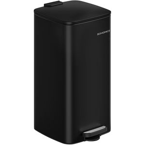 Songmics Mülleimer LTB593B02, tintenschwarz, aus Metall, 30 Liter