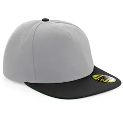 Beechfield Unisex 5-Panel Flatpeak Kappe Flache Cap B660 grey/black one size