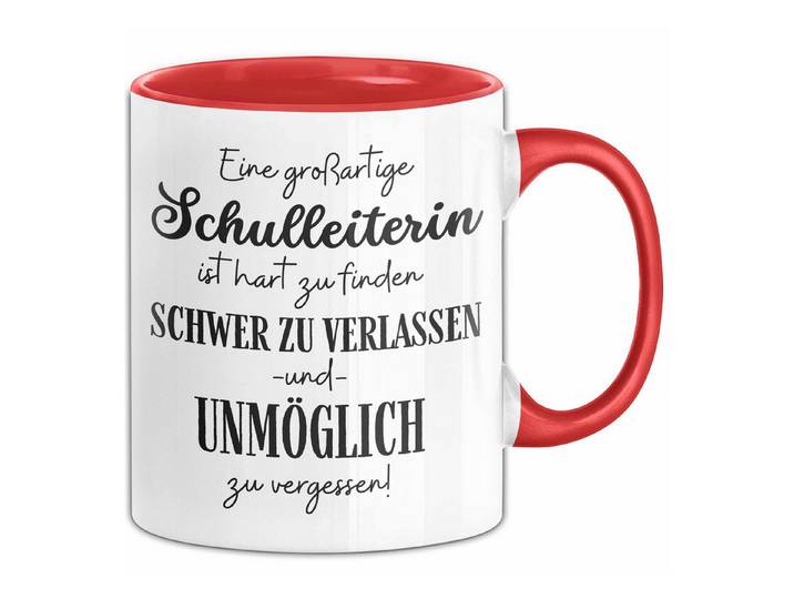 Trendation Tasse Schulleiterin Abschied Geschenk Tasse Abschiedsgeschenk für Schulleite