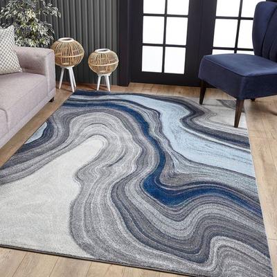 Kas Oriental Rugs Inc / Ds "Marble Illusion Rectangle Rug Blue/Gray, 7'10"" x 10'10"", Blue/Gray"