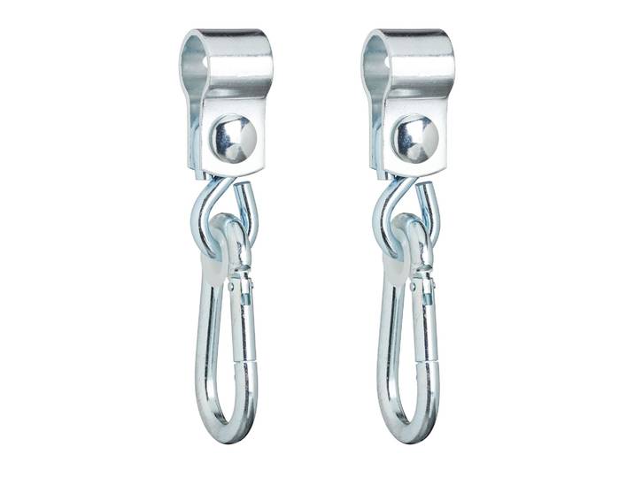 Schaukelhaken mit Karabinern 2er-Set Weiss-Silber