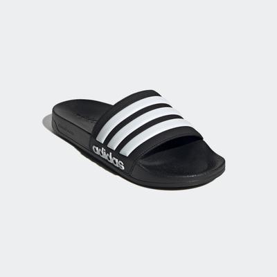 Badesandale ADIDAS SPORTSWEAR "SHOWER ADILETTE", Damen, Gr. 46, schwarz-weiß (core schwarz, ftwr weiß, core schwarz), Synthetik, Schuhe, Badelatschen