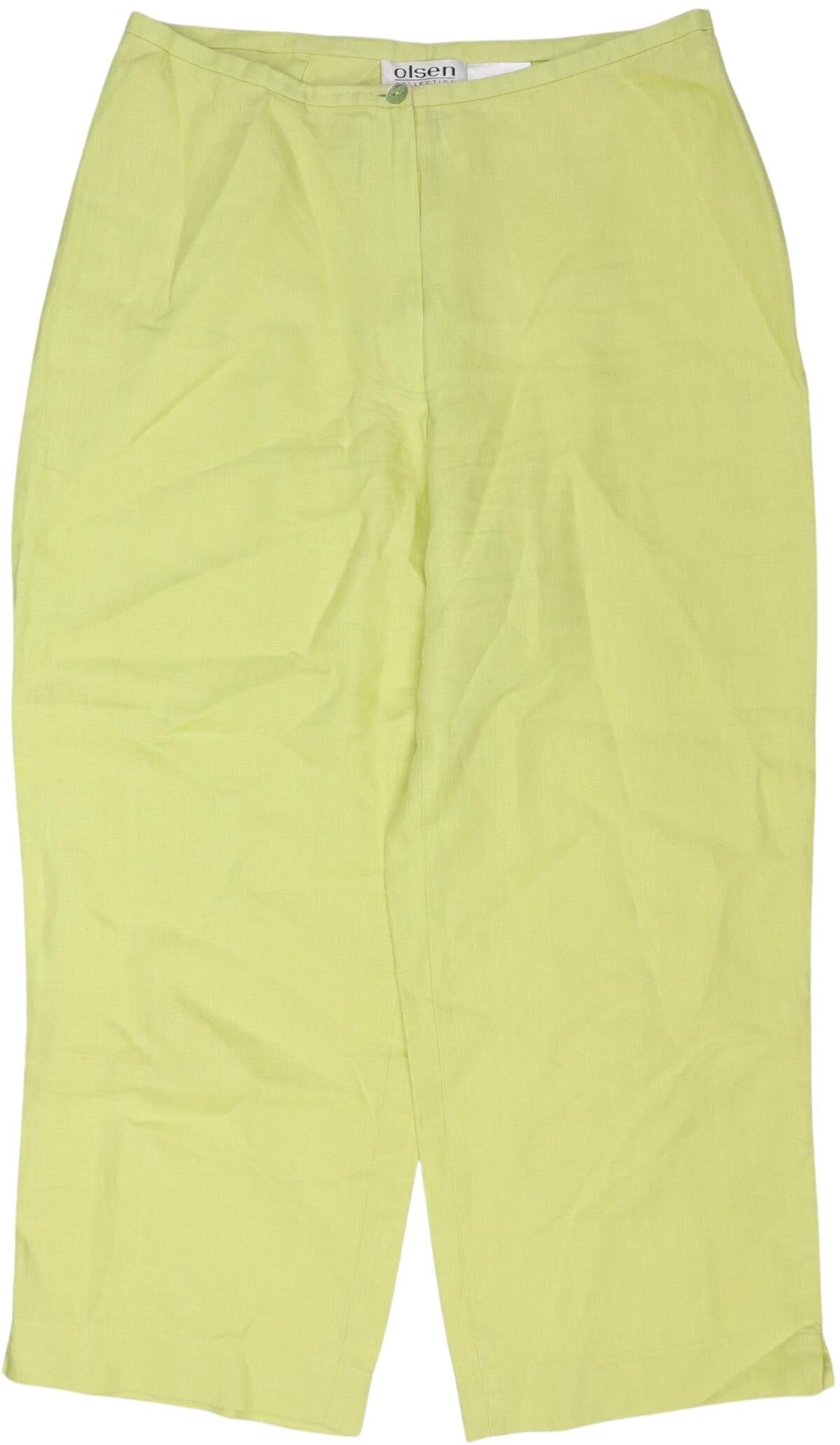 Olsen Damen Stoffhose, Neon, Gr. EU 38, Leinen - Second Hand