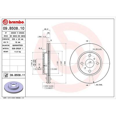 Brembo Bremsscheibe [Hersteller-Nr. 09.B508.11] für Aston Martin, Toyota