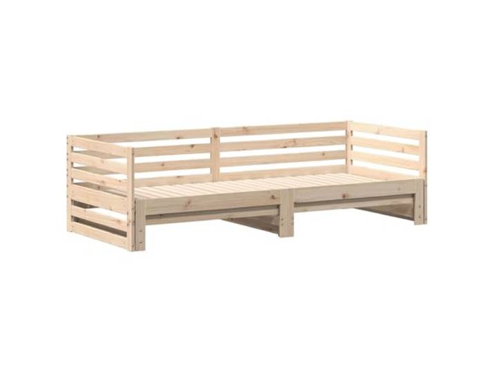ZQQLVOO Tagesbett mit Ausziehbett ohne Matratze 80x200 cm Holz Massives Kiefernholz,Lattenrost,Seitenschienen,Stauraum,Gästezimmer,Wohnzimmer,Schlafzimmer