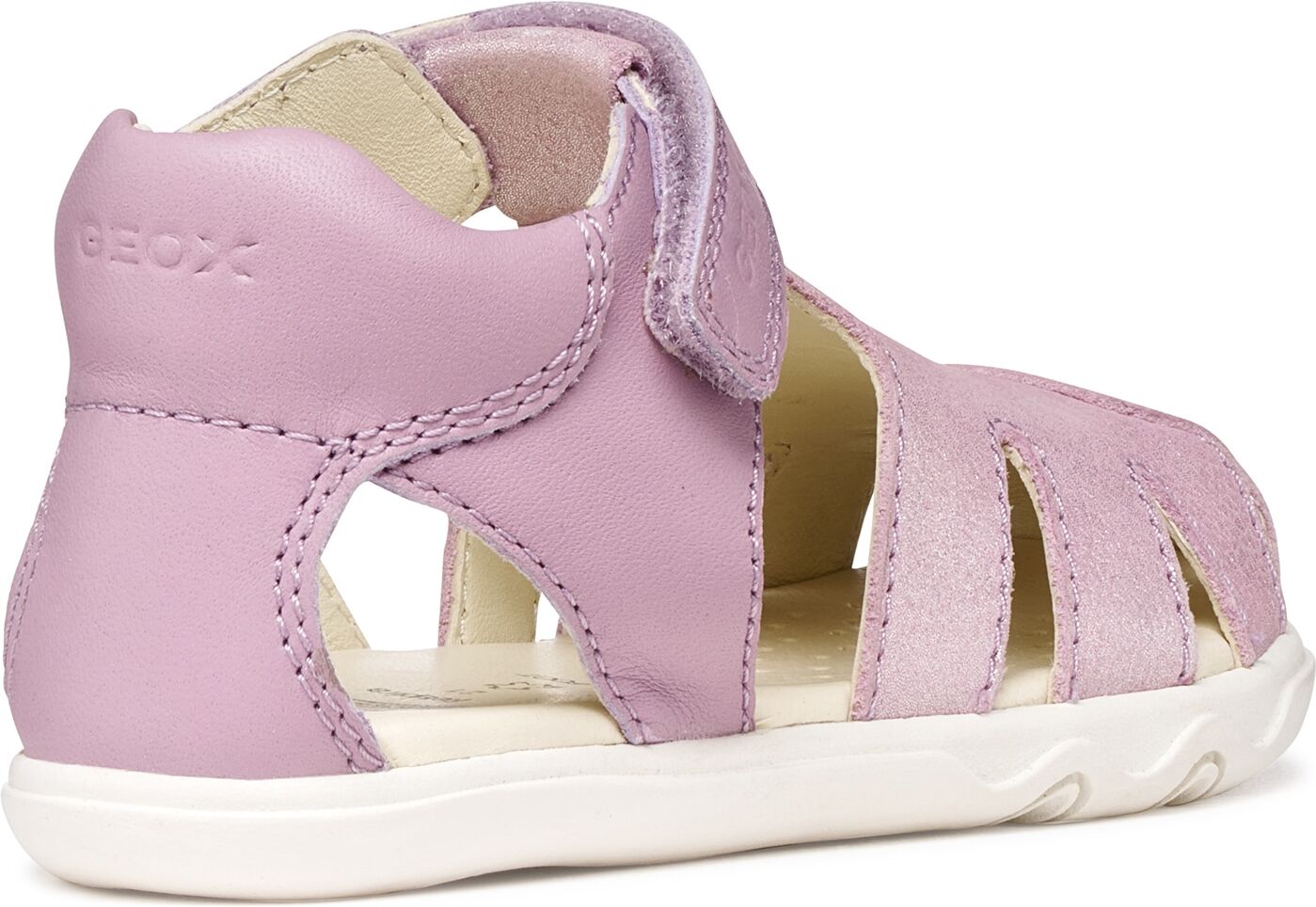 Lauflernschuh GEOX "B SANDAL STEPPIEUP G", Mädchen, Gr. 22, Leder, rosa, Schuhe Lauflernschuh, Babyschuh, Sommerschuh mit Grössenschablone zum Download rosa 22, Leder