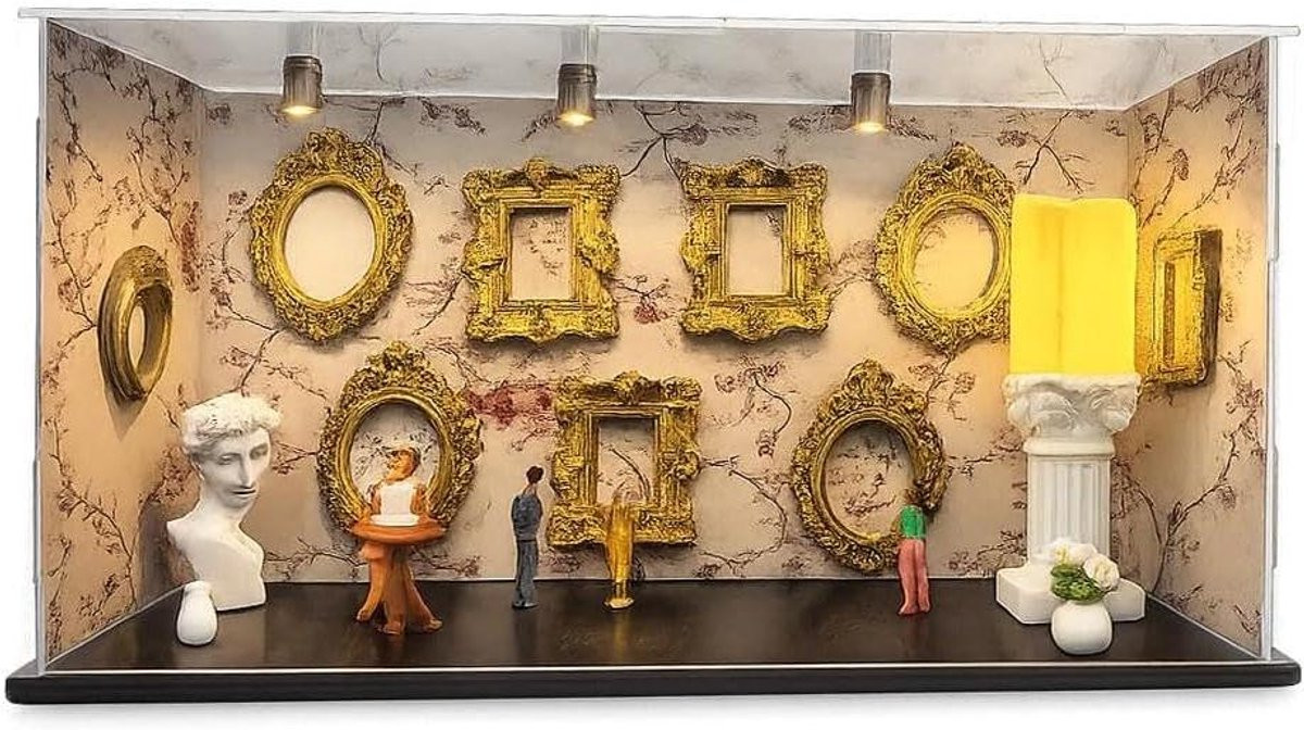 Shadow Box Frame Displaydoos Kit Goud met 10 Mini Frames voor Herinneringen