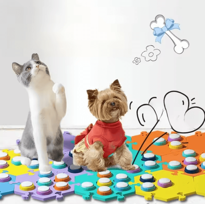 Inspire Curations TalkPaws Dog Communication Buttons For Pet Training & Interaction with Mats 5 Pieces