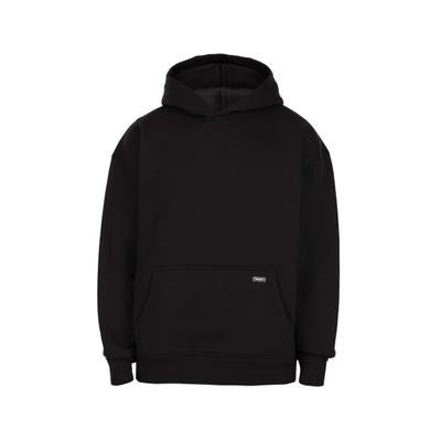 Kapuzenpullover DROPSIZE "Dropsize SPLIT FROTTEE EMBO HOODIE", Herren, Gr. S, schwarz, 70% Baumwolle, 30% Polyester, mehrfarbig, oversize, ohne Ausschnitt, Pullover Kapuzenpullover
