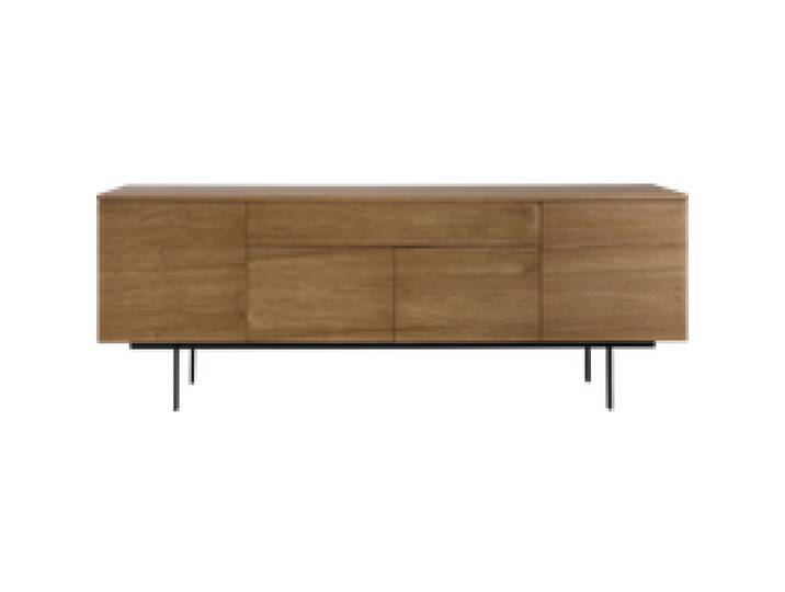 Buffet 4 portes et 1 tiroir bois pieds métal 200 cm Mattéo