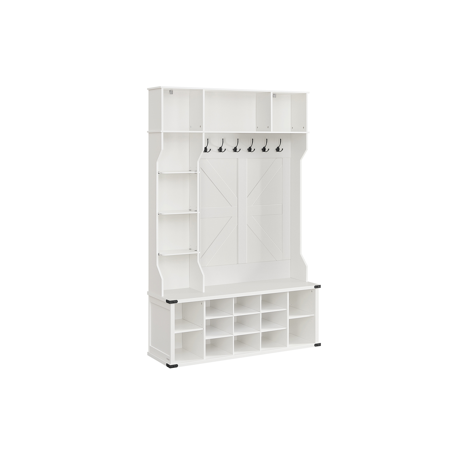 VASAGLE Kleiderständer mit Schuhregal Landhausstil wolkenweiß HSR440W03