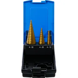 BGS Stufenbohrer-Satz | titannitriert | Ø 4 - 30 mm | 3-tlg.