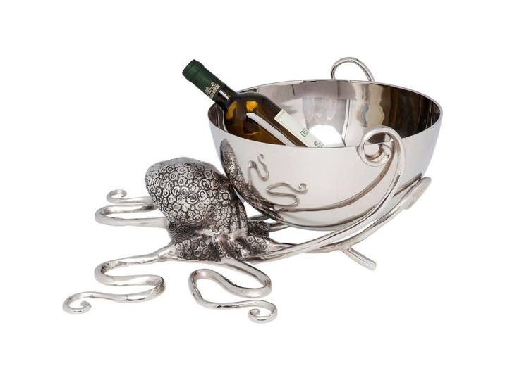 Kare-Design Weinkühler, Silber, Metall, 7,2 L, 46x26x45 cm, Essen & Trinken, Barausstattung
