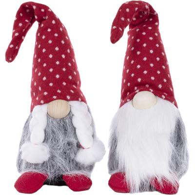 Wichtel OTTO HOME "Weihnachtswichtel Mann & Frau", rot (rot, grau, weiß), B:12cm H:30cm T:12cm, Polyester, Dekofiguren, Dekofigur, Weihnachtsdeko, Höhe ca. 30 cm