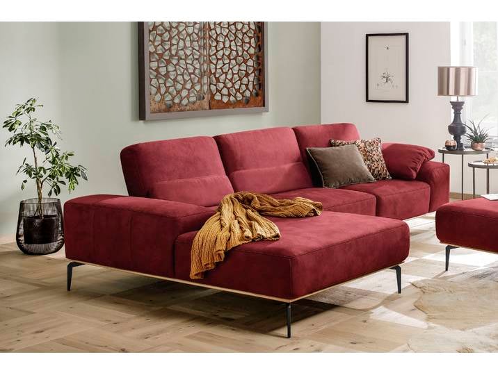 Ecksofa, 319x178 cm, Longlife Xtra-Leder, Ruby Rot, 3-Sitzer, Modern, W.SCHILLIG