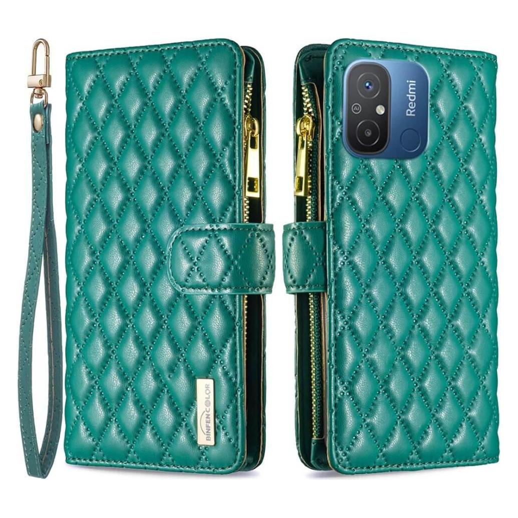 Binfen Color Xiaomi Redmi 12C - BINFEN Brieftaschen Hülle grün (Xiaomi Redmi 12C) (660127925D)