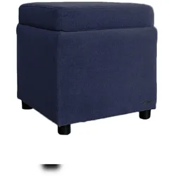 KAWOLA Hocker mit Stauraum IDA Stoff dunkelblau