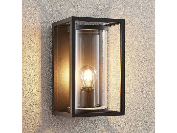 Außenwandleuchte Brienne Lucande, dimmbar, alu / grau / zink, Aluminium, Modern