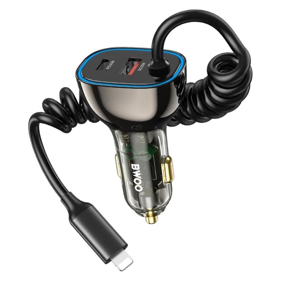 Bwoo CC96L PD car charger 1x USB-C - Lightning port 30W gray (58897122)