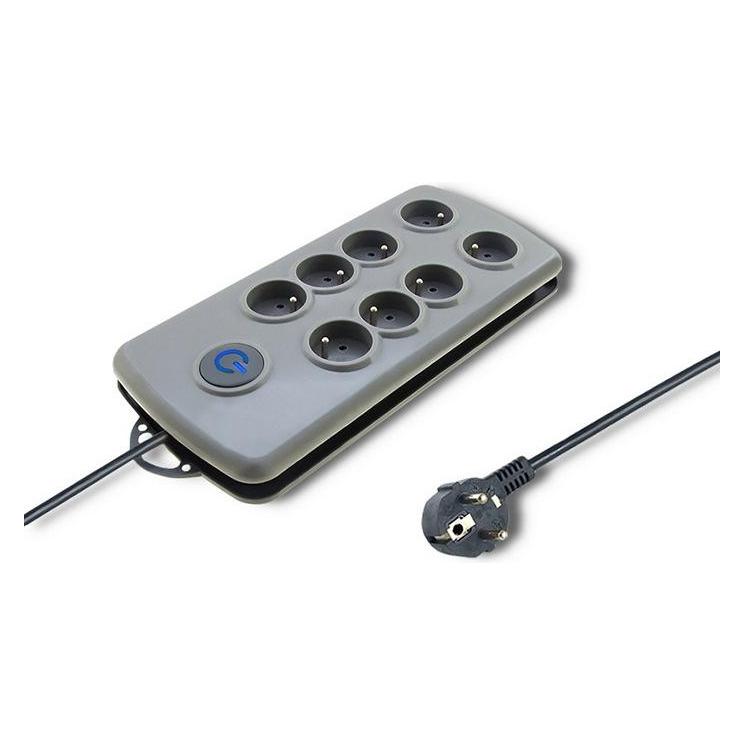 Qoltec 50162 surge protector Grey 8 AC outlet(s) (8x, CEE 7/3, 2.50 m) (50162)