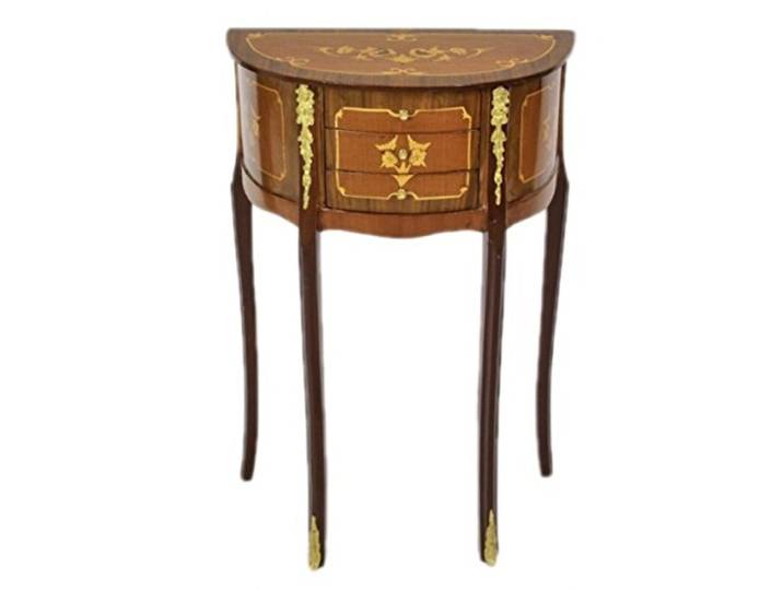 Casa Padrino Barock Kommode Mahagoni Intarsien/Gold mit 3 Schubladen - Nachtschrank Antik Stil