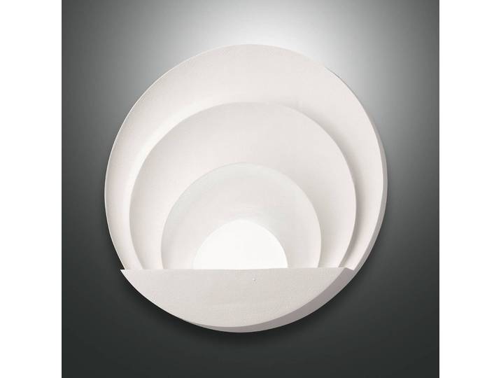 Fabas Luce Wandleuchte Sunrise, dimmbar, weiß / opal, für Flurbereich, Aluminium, Modern
