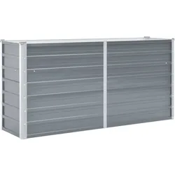 vidaXL Garten-Hochbeet Verzinkter Stahl 160x40x77 cm Grau