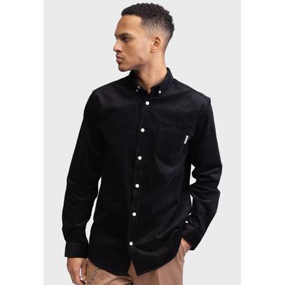 Langarmhemd REDEFINED REBEL "Redefined Rebel Shirt RRPark Shirt Corduroy REGULAR FIT", Herren, Gr. XS, Normalgrößen, schwarz, Cord, 98% Baumwolle, 2% Elasthan, Hemden