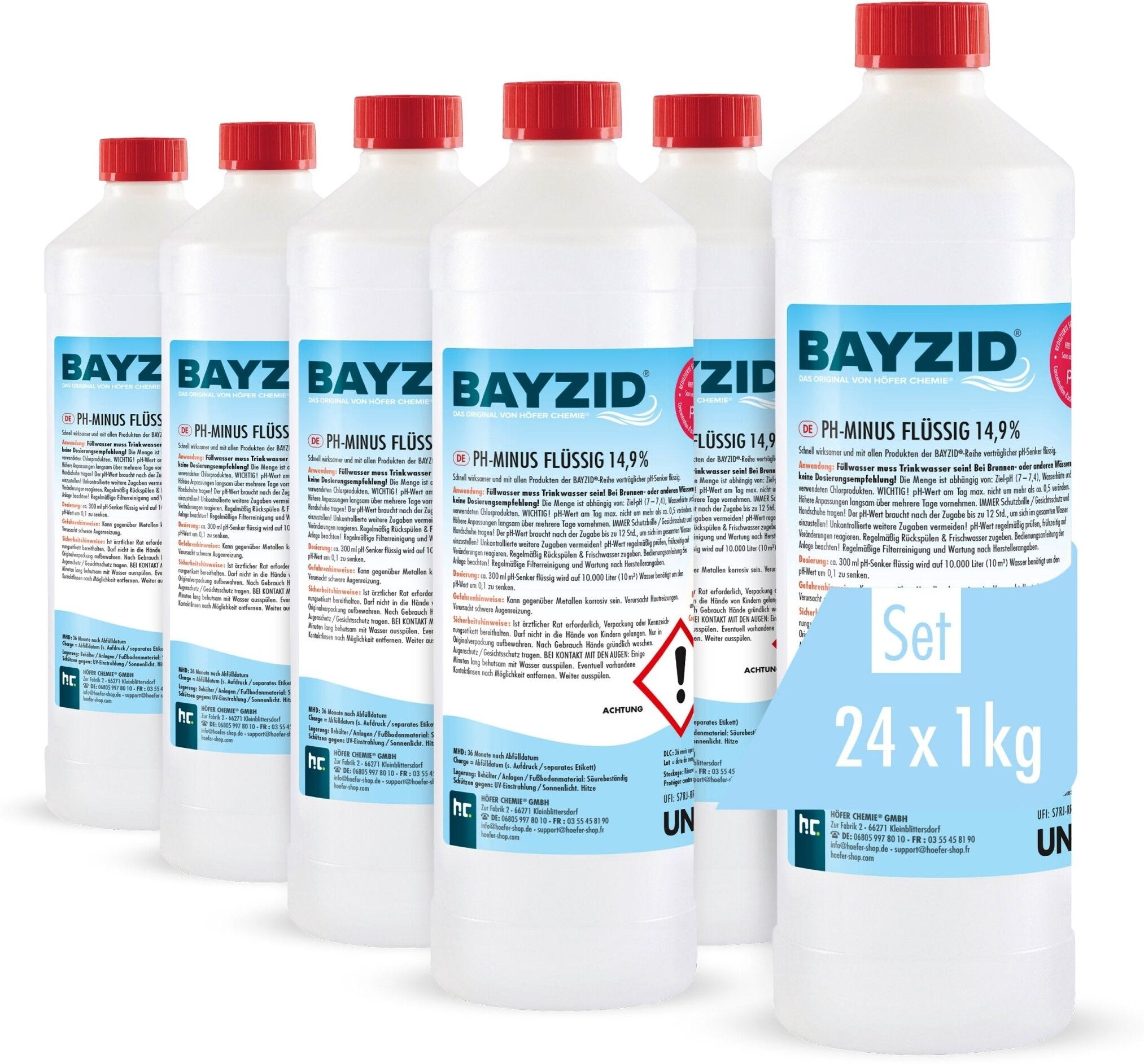 Höfer Chemie GmbH 1x 1 kg pH moins liquide 14,9%  en bouteille de 1 KG