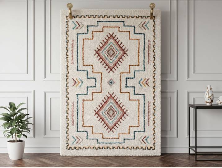 Tapis poils longs MIRA motif berbère