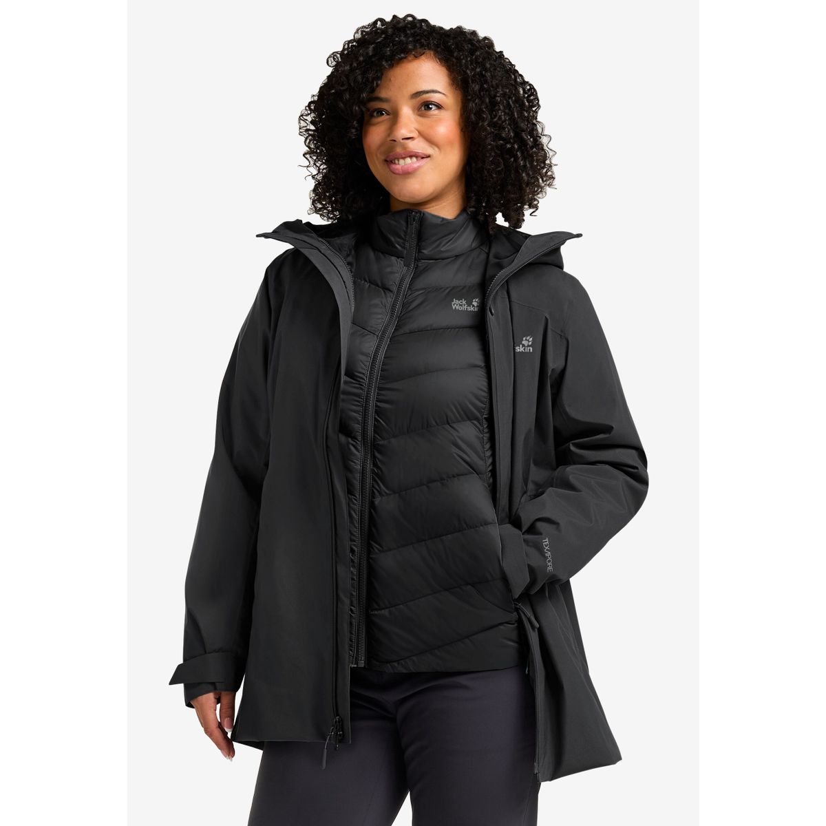 Jack Wolfskin Icecape 3IN1 Down Jacket W RDS black (6000) XL A65266_6000_A12