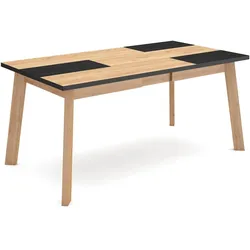 SKRAUT HOME Esstisch, Küche, Esszimmer, 168x90x75cm, Sitzt 8 Personen, Holzbeine, Moderner Stil, Eiche und Schwarz _ 404_6
