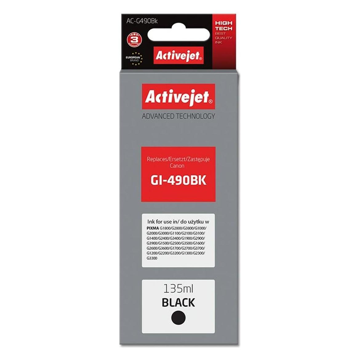 Activejet AC-G490Bk  - Tinte auf Pigmentbasis - Schwarz - Canon - Canon PIXMA: (BK) (AC-G490BK)