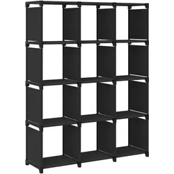 vidaXL Würfel-Regal 12 Fächer Schwarz 103x30x141 cm Stoff